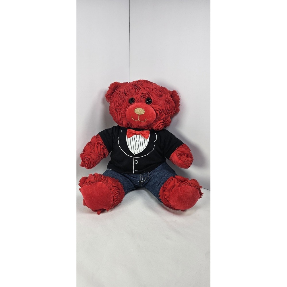 Build A Bear Red Roses Teddy Bear Valentines Day Tuxedo 25th Anniversary